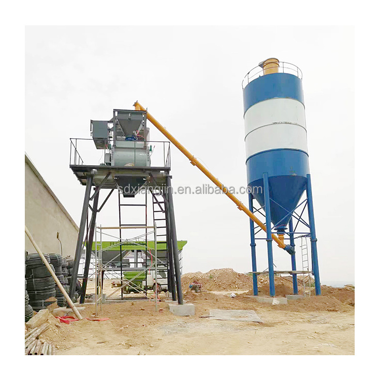 Stationary Concrete Batching Plant  Wet Mix Mobile Concrete Batching Plant With Cement Silo