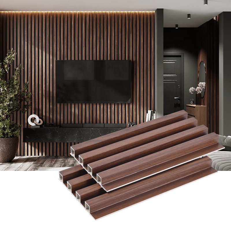 Wood Alternative 3d Fluted Hollow Louver Wpc Wall Panel For Interior Wall And Ceiling Decoration