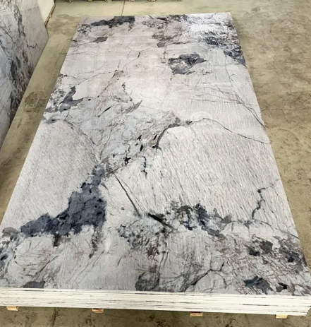 1220x2800 Waterproof 2024 Plastic Marble Wall Panel High Glossy Interior Pvc Sheet Uv Marble Panel