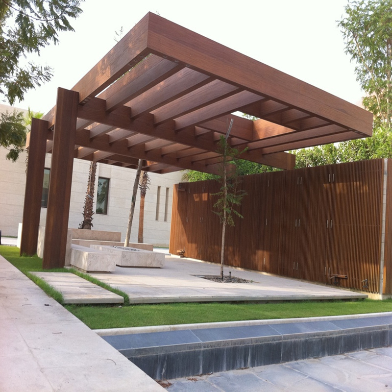 Corten Steel Framed Pergola Gazebo Outdoor 3x4 Privacy Screen Pergola