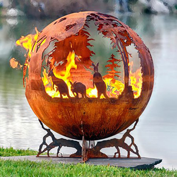 Customized Extra Large Size Brazier Camping Outdoor Iron Fire Pit Burning Stand Wood Holder Fire Place