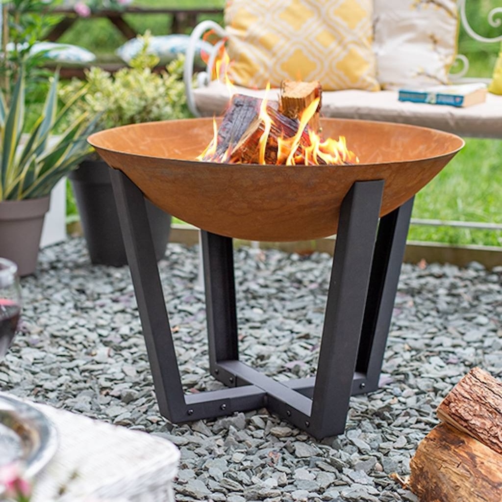 Wood Burning Corten Steel Large Round Durable Garden Firepit Outdoor Camping Rusted Fire Pit