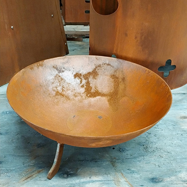 Corten steel brazier Outdoor Fire Bowl Fire Pit Burner Customized Size High Quality gas fire pit pan for Party Barbecue