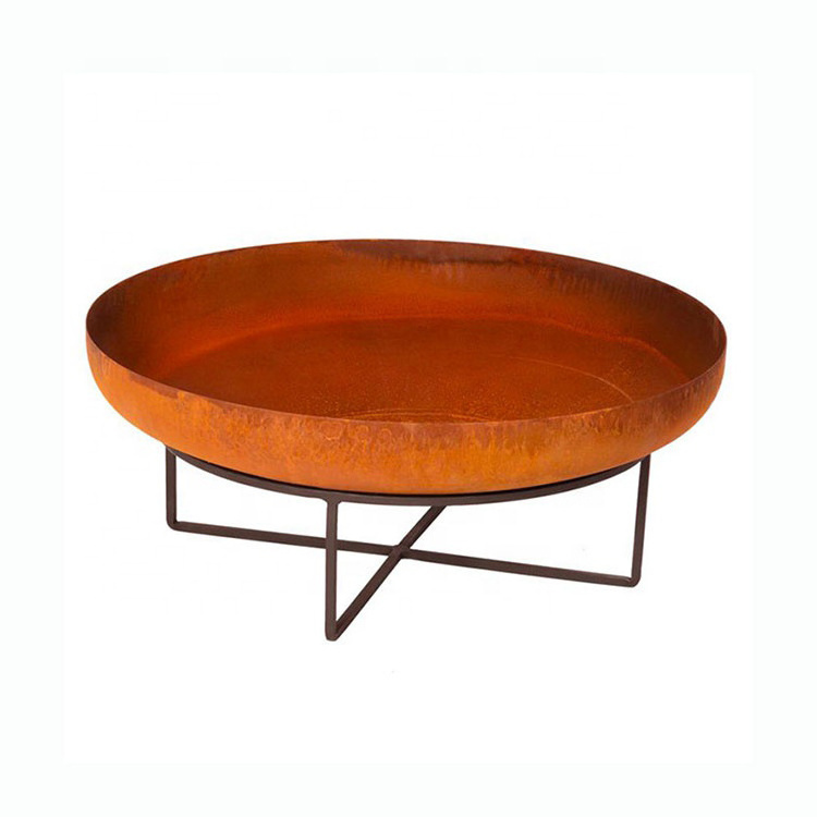 Corten steel brazier Outdoor Fire Bowl Fire Pit Burner Customized Size High Quality gas fire pit pan for Party Barbecue