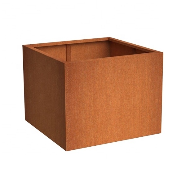 Large Outdoor Corten Steel Flower Pot Stainless Steel Flower Planter Pot