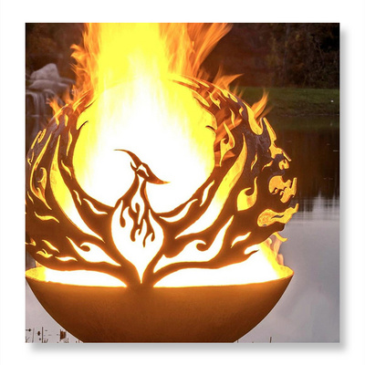 30/40/50 inches outdoor brazier bonfire fireplace patio  camping Wood Burning charcoal Corten Steel spherical Fire pits