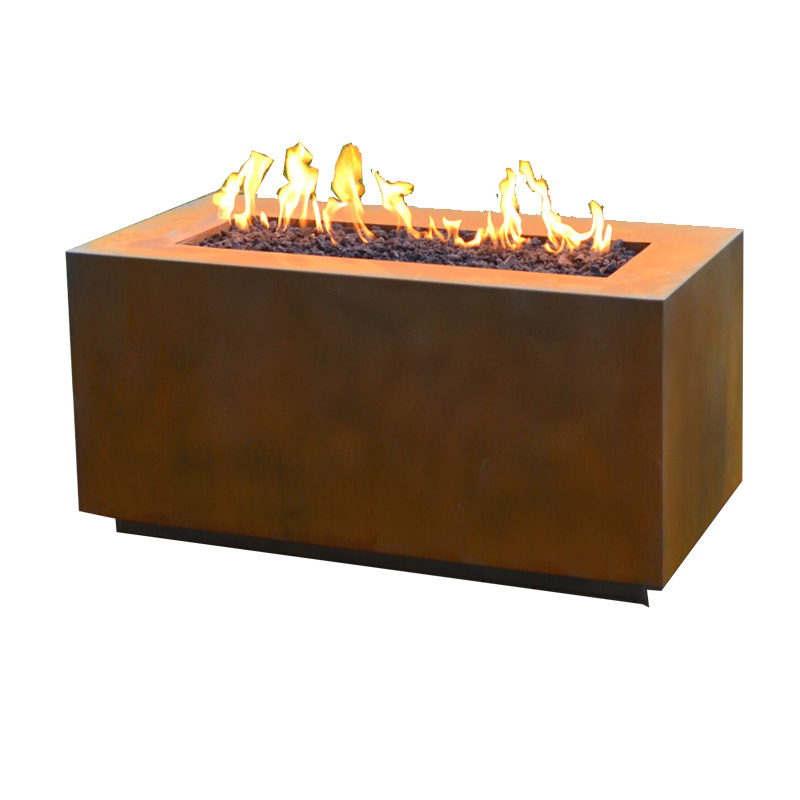 Corten steel Vertical Outdoor Backyard BBQ Brazier Fire Pit with Chimney Firepit