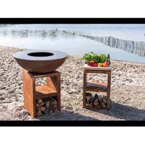 outdoor corten steel iron fire pit bbq brazier