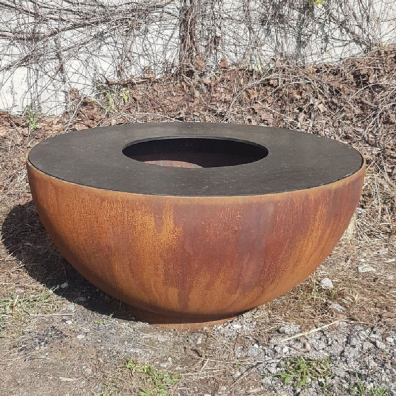 Corten steel brazier Outdoor Fire Bowl Fire Pit Burner Customized Size High Quality gas fire pit pan for Party Barbecue