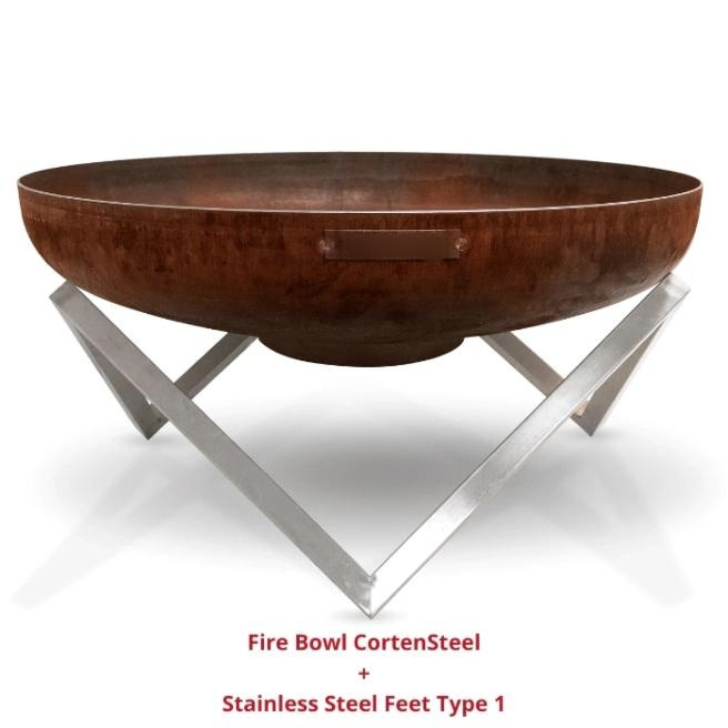 outdoor heat brazier corten  steel  bowl  round fire pits with feet  holder round bonfire fire pit fireplace