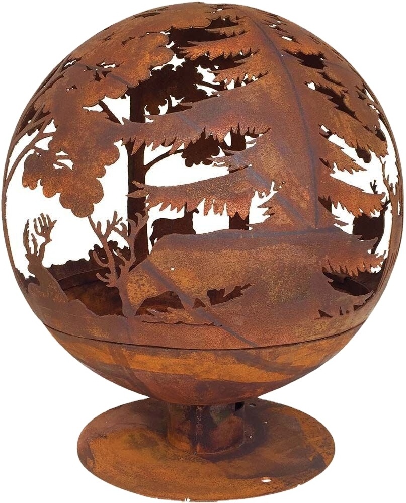 30/40/50 inches outdoor brazier bonfire fireplace patio  camping Wood Burning charcoal Corten Steel spherical Fire pits