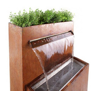 Metal Outdoor Garden Ornament Pool Indoor Artificial Corten Steel Waterfall Fountain Wall Water Falls