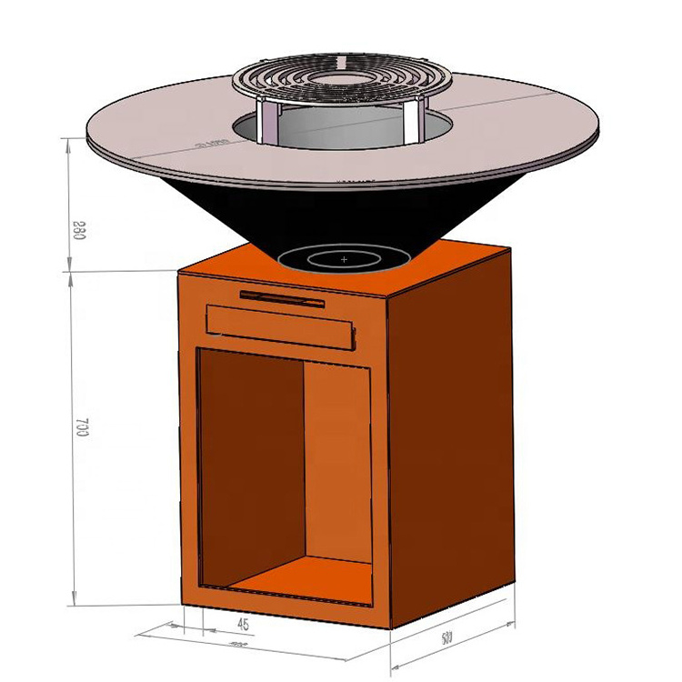 outdoor corten steel iron fire pit bbq brazier