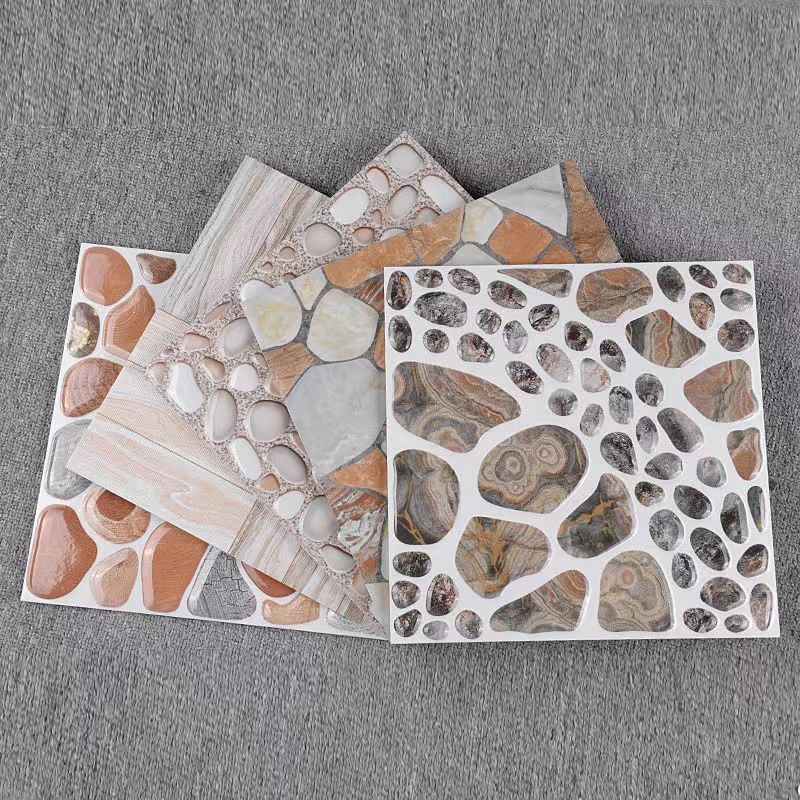 3D inkjet effect pebble outdoor floor tile 300X300mm garden balcony floor tile