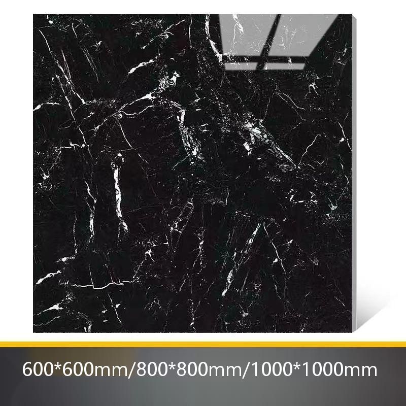 Decorative material black gold natural marble exterior fully polished glazed floor tile 60*60 living room and bedroom tile