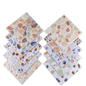 3D inkjet effect pebble outdoor floor tile 300X300mm garden balcony floor tile