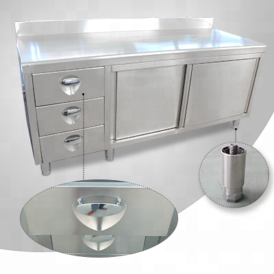 China factory wholesale height adjustable knocked-down kitchen stainless steel sink work table with backsplash LDSTSD150