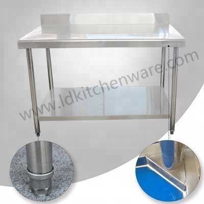 China factory wholesale height adjustable knocked-down kitchen stainless steel sink work table with backsplash LDSTSD150