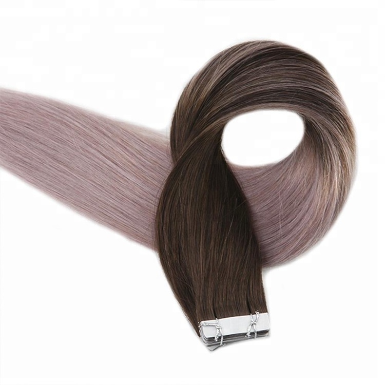 Factory cheap  price two tone color Pu tape hair cuticle aligned remy Indian  tape hair