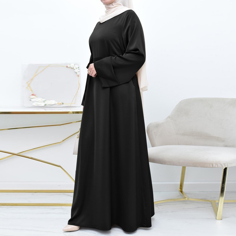 Abaya Dubai Turkey Solid Color Nida Fabric Simple Modest Kaftan Islamic Clothing Abaya Plain Muslim Dresses For Women