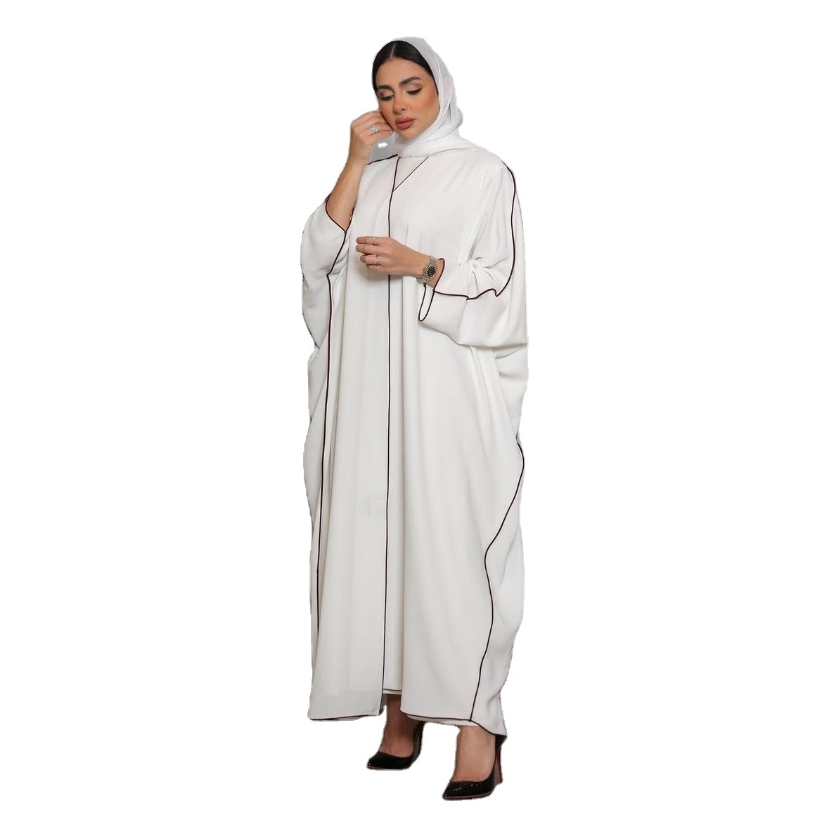 Wholesale Turkish EID Dubai Abaya Kimono Modest Dress Islamic Clothing Elegant Women Muslim Dress Zoom Jazz Crepe Open Abaya