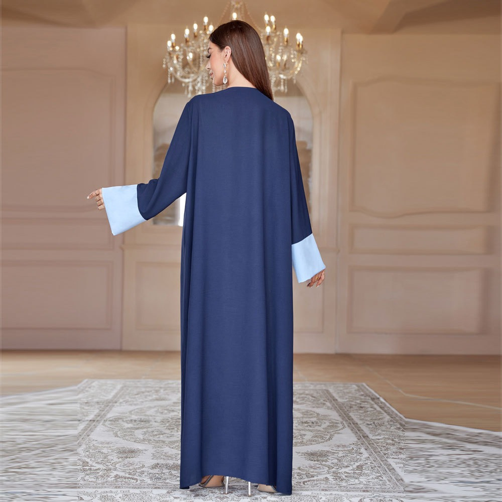 Luxury Chiffon Ladies Front Open Kimono Abaya Women Muslim Dress Et Hijab Modest Abaya With Head Scarf Set 2024