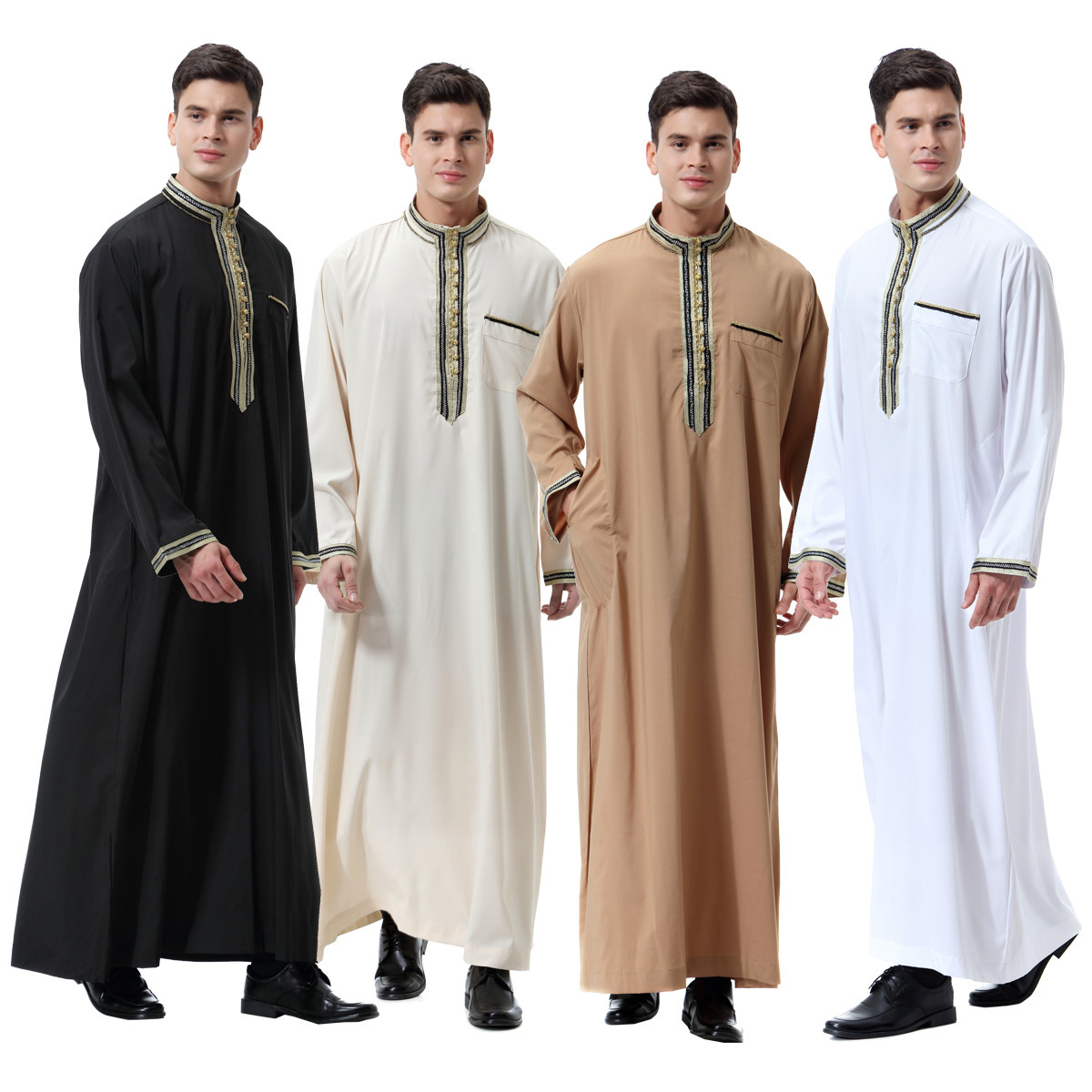 Wholesale Abaya Jubbah Islamic Clothing Saudi Arabic Daffah Muslim Men Thobe Men Muslim Dress