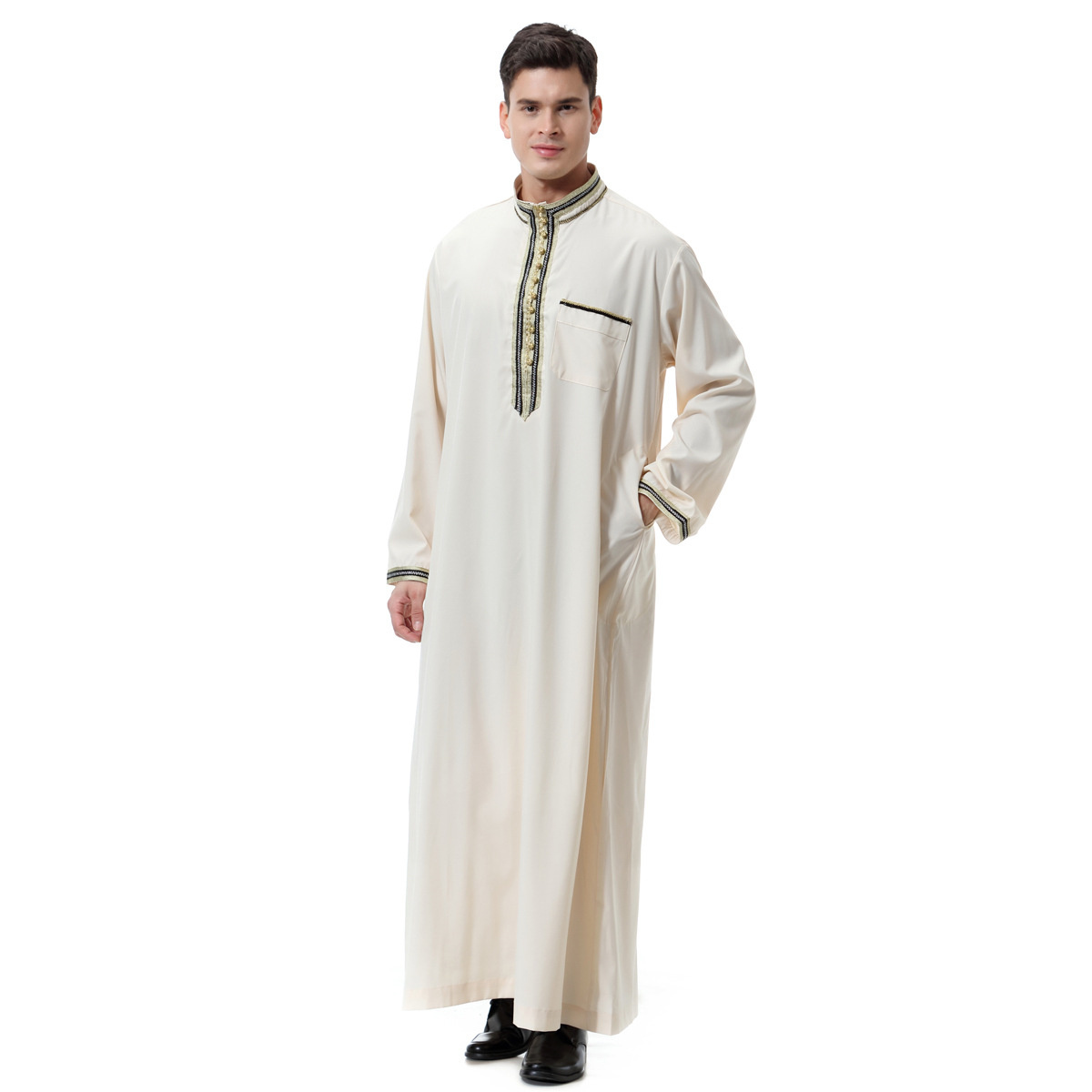 Wholesale Abaya Jubbah Islamic Clothing Saudi Arabic Daffah Muslim Men Thobe Men Muslim Dress