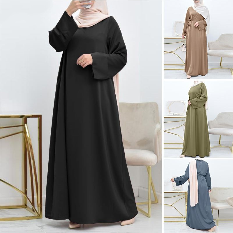 Abaya Dubai Turkey Solid Color Nida Fabric Simple Modest Kaftan Islamic Clothing Abaya Plain Muslim Dresses For Women