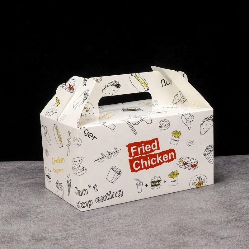 Custom Takeaway French Fries Chicken Hamburger Packaging Boxes Fast Food Paper Boxes Containers Disinfected Sanitary Paper Box