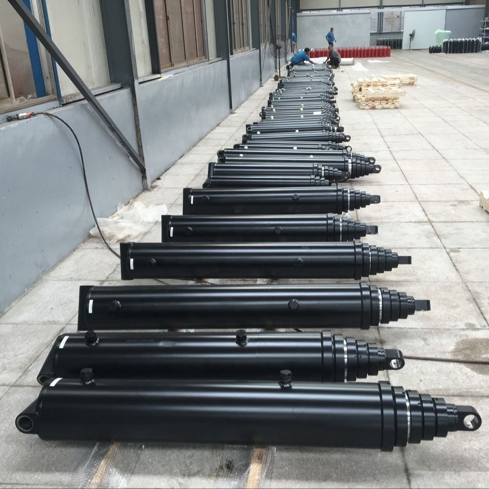 hydraulic jack coalmine customized cylinder Front end telescopic hydraulic ram cylinder for tipper lorry manufacturer truck hydraulic cylinder