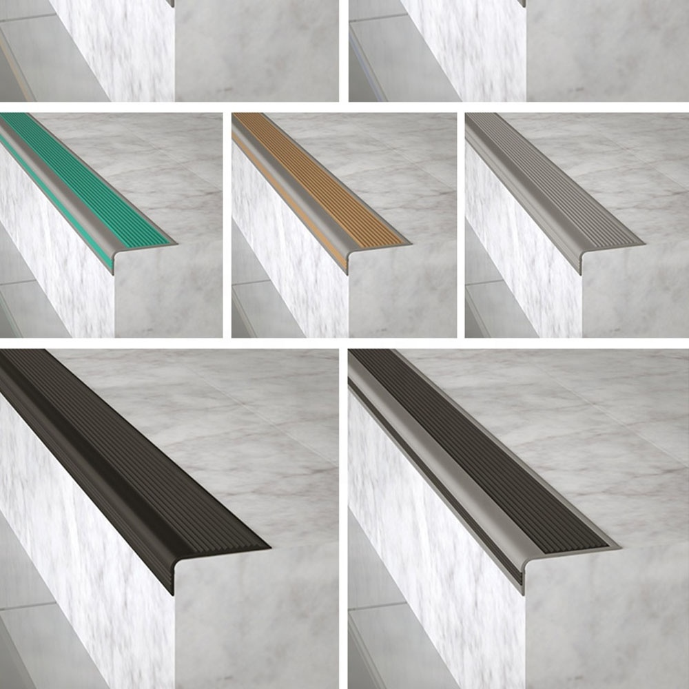 customized rubber pvc aluminium non slip step stair edge protection nosing for ceramic paver tiles