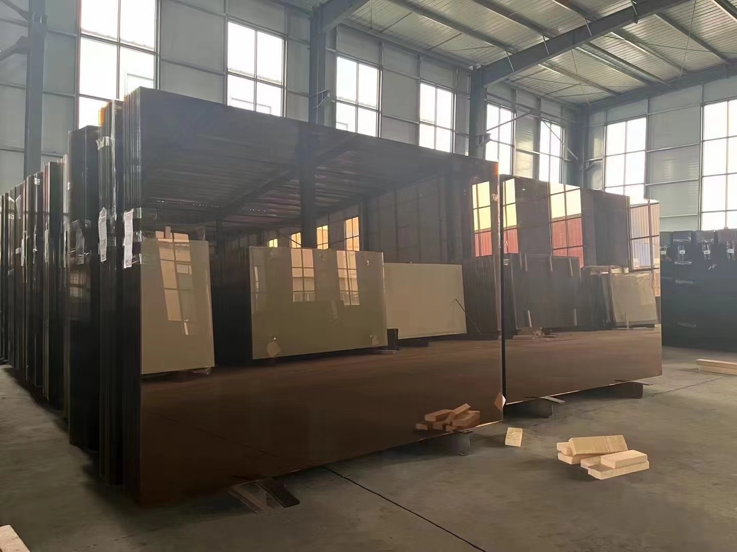 Float Glass sheet clear tinted reflective bronze euro grey dark blue green gray ford blue black low iron reflective float glass