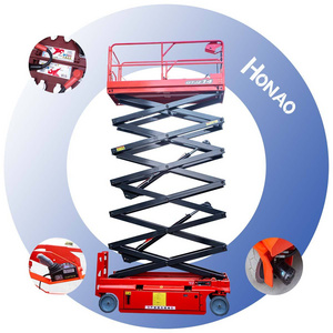 Rough Terrain Electric Diesel Hydraulic Manned Elevator Driven Self-propelled Scissor Lift