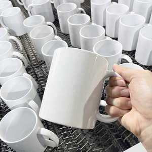 Factory wholesale  11oz ceramics mug  sublimation blank mug logo printed coffee cups white sublimation coating mugs