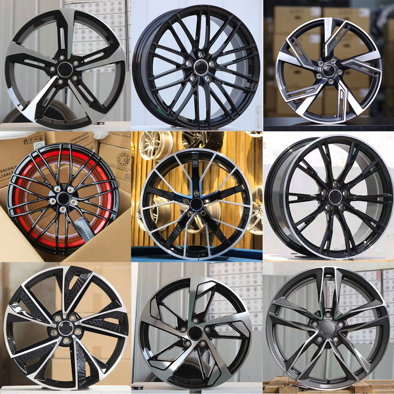 15x6.5j 16 Inch 4 Hole PCD 4x100 4x108 5x114.3 Rims Mag Aluminum Car Wheels For Kia Toyota