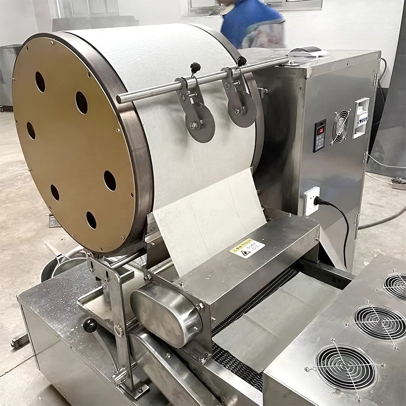 High Productivity Spring Roll Maker Lumpia Roll Wrapper Machine Spring Roll Skin Making Machine