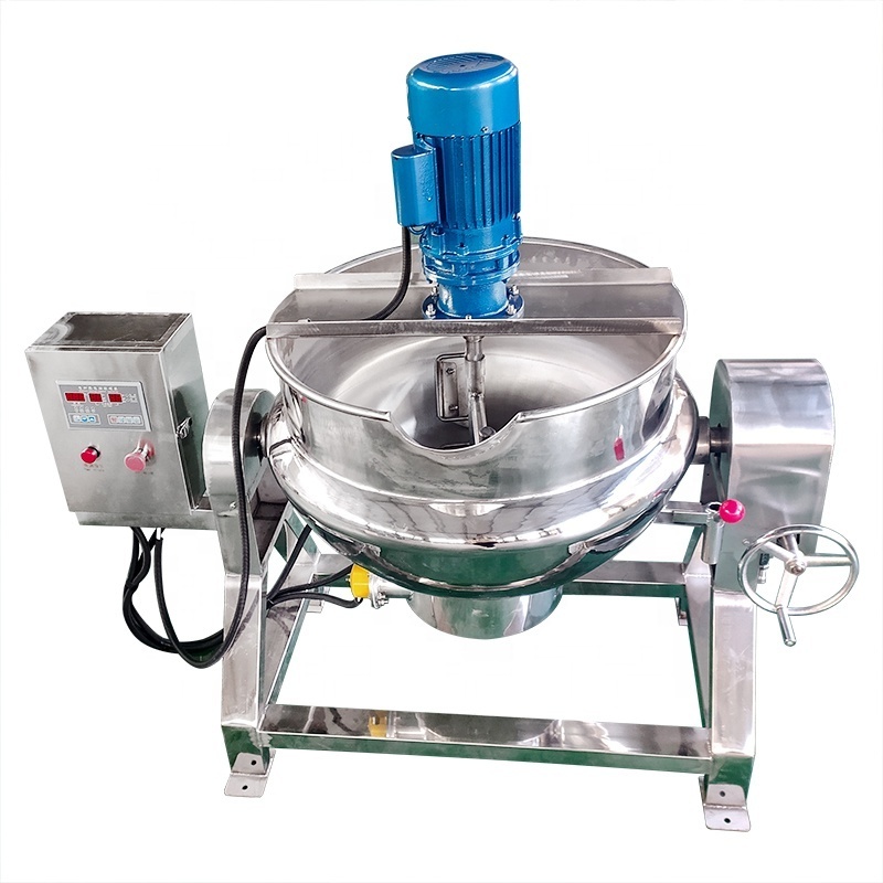 Industrial 100L Electric Steam Gas Sugar Syrup Boiler Machine Candy Cooking Pot Stirring Jacketed Kettle