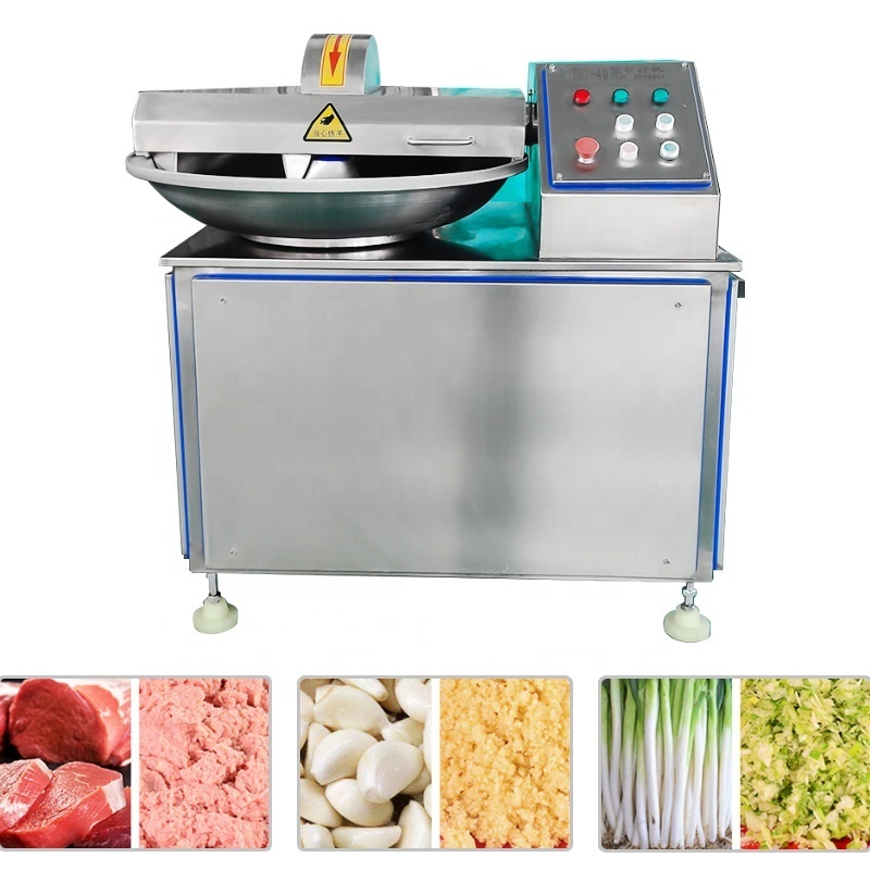 Factory Price Bowl Cutter Machine Meat Processing Machinery Handheld Meat Chopper 6 Curved Blades