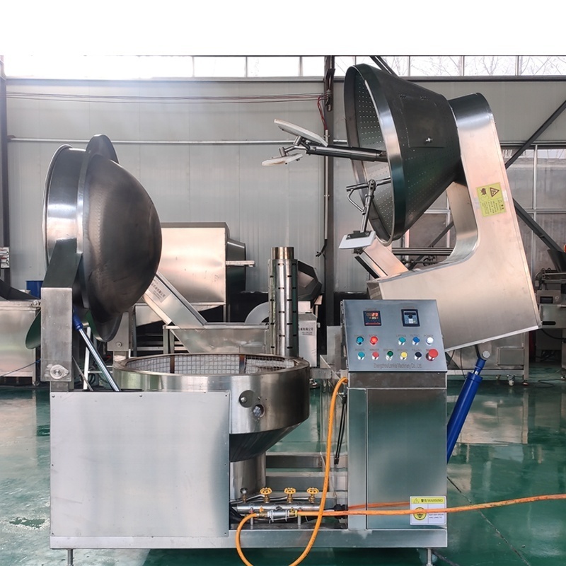 Large Capacity Gas Planetary Cooking Mixer Machine Full Automatic Commercial Caramel Popcorn Making Machine