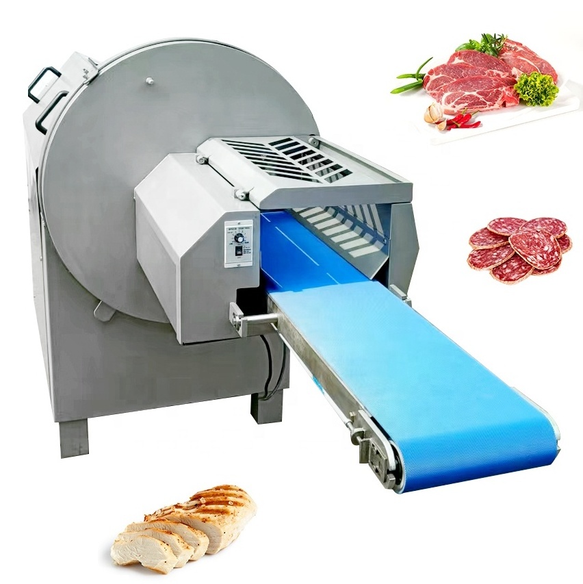 Automatic Frozen Meat Slice Slicer Mutton Beef Roll Cutter Machine Bacon Frozen Meat Slicer Cutting Machine