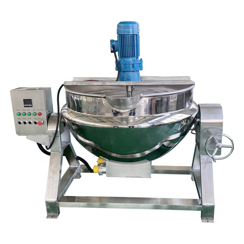 Factory Sales Commercial Intelligent Automatic Tilting Electric Fried Rice Mixing Cooking Pot Jacketed Kettle Machine