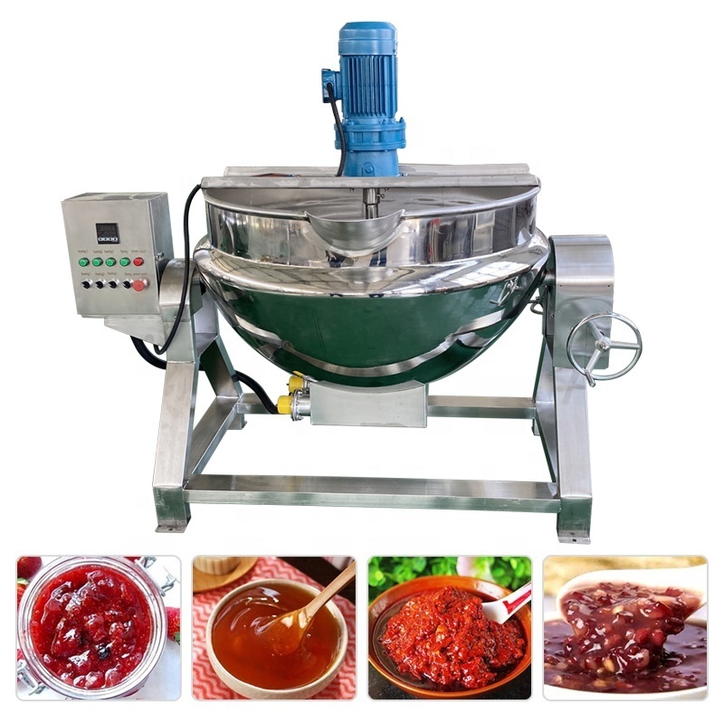 Factory Sales Commercial Intelligent Automatic Tilting Electric Fried Rice Mixing Cooking Pot Jacketed Kettle Machine