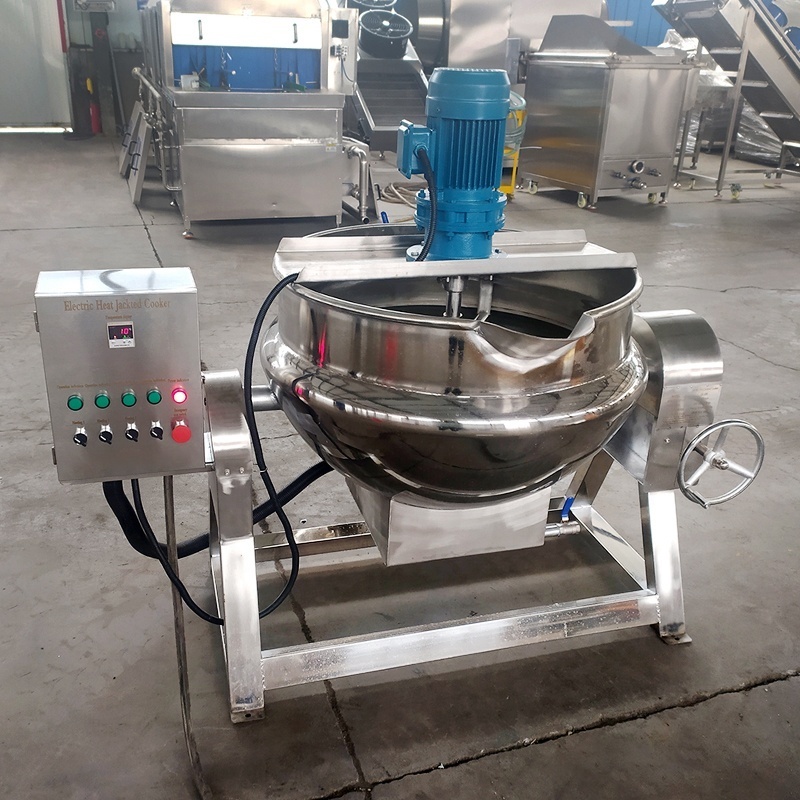 Factory Sales Commercial Intelligent Automatic Tilting Electric Fried Rice Mixing Cooking Pot Jacketed Kettle Machine