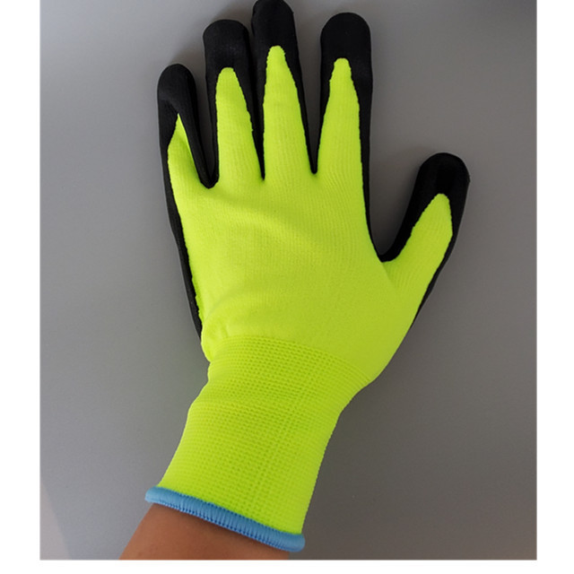 15 G   grey  Nylon  and spandex  flex  grip   super  Soft   micro  nitrile    safety gloves  EN  388   4121X  CE