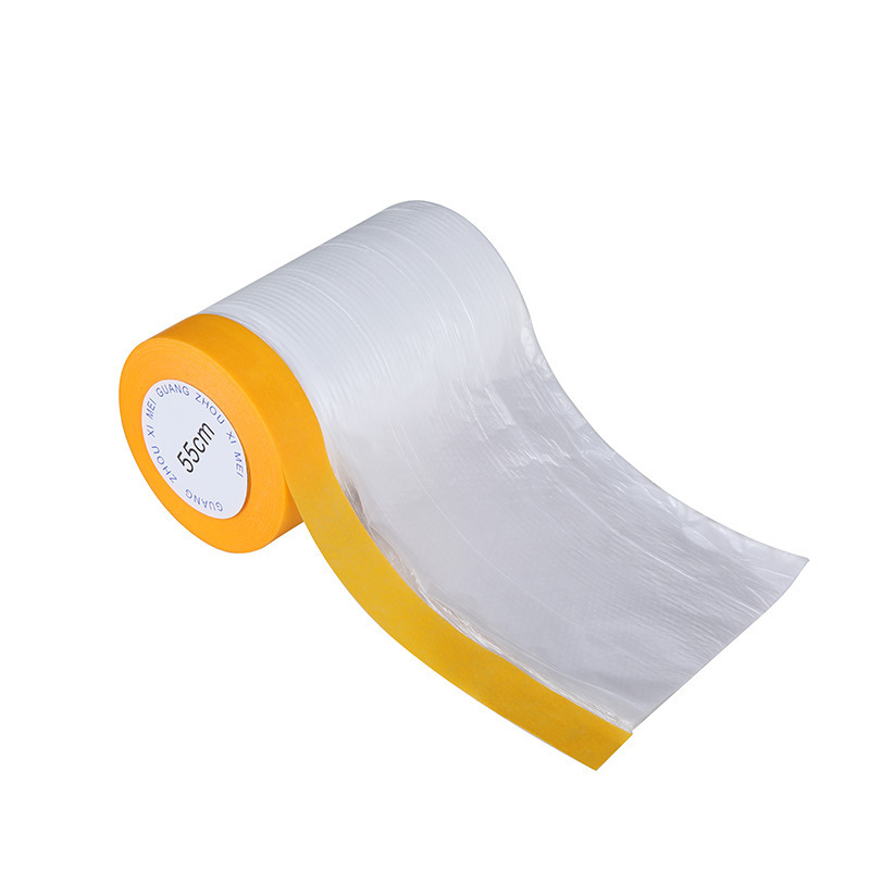 Masking Film With Adhesive Tape 1.8*30 Cinta Masking Film Overspay Masking Film