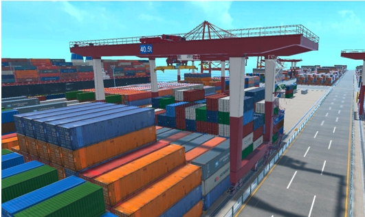 Yard bridge container crane operatopm simulator