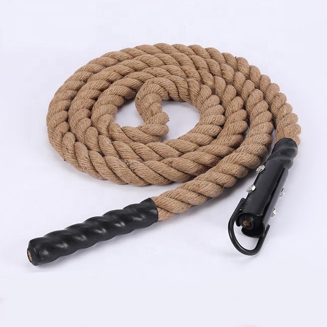 Commercial Gym Fitness Power Raw Hemp Battle Ropes 38mm 50mm Jute Climbing Rope