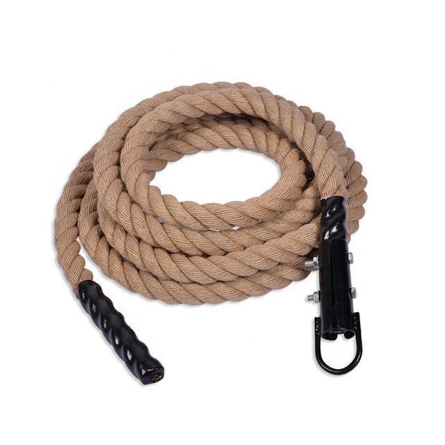 Commercial Gym Fitness Power Raw Hemp Battle Ropes 38mm 50mm Jute Climbing Rope