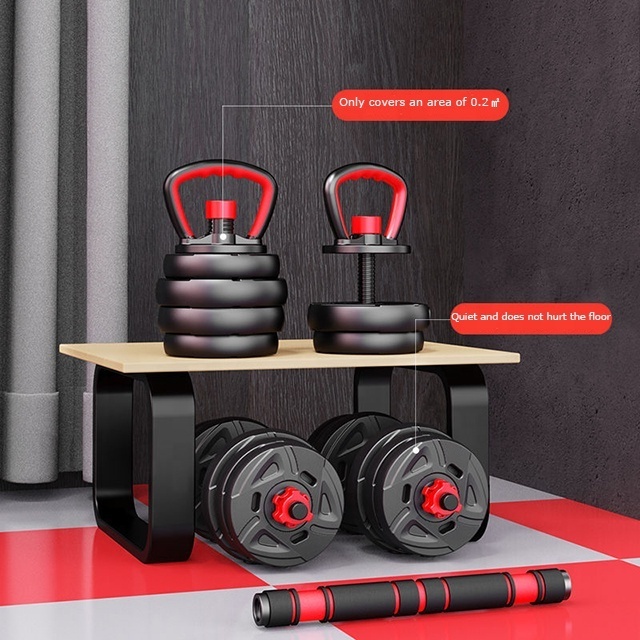 6 in 1 Fitness Gym Equipment Adjustable Cheap Home Exercise weight lifting training Barbell Kettlebell and dumbbells set